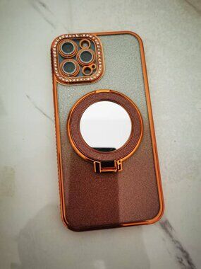 Sparkly Bronze Gradient Case with Mirror Stand